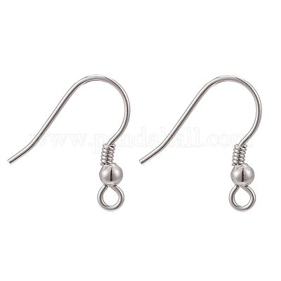 925 Sterling Silver Earring Hooks, 14.5x15x2.5mm, Hole: 1.2mm, Pin