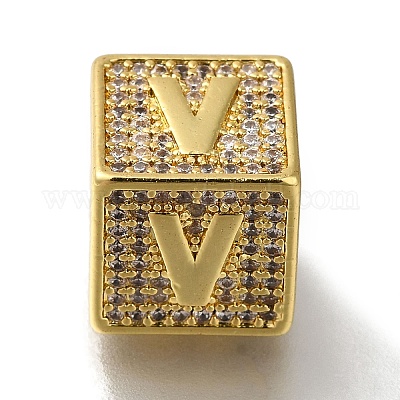 Perline in ottone zirconi&nbsp;KK-Q818-01V-G-1