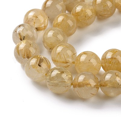 Wholesale Grade AA Natural Gold Rutilated Quartz Beads Strands ...