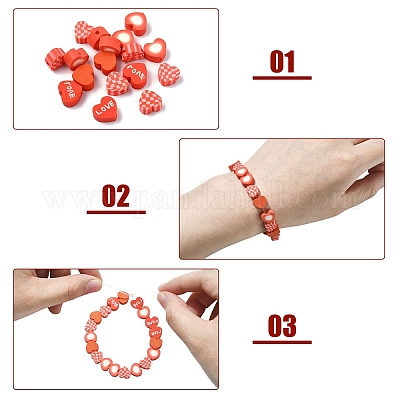 120pcs 4 Arten handgemachte Polymer-Ton-Perlen&nbsp;CLAY-YW0002-66-1