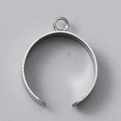 Componenti dell'anello per dito con polsino aperto in acciaio inossidabile&nbsp;STAS-WH0029-40A-P-1
