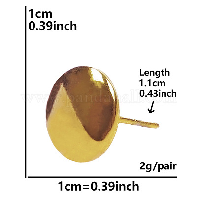 50-100 pz In Acciaio Inox Orecchini Vuoti Perla Tazza Borchie Perni di