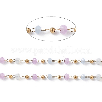 Chaînes de perles en verre manuels&nbsp;CHS-P016-45G-05-1