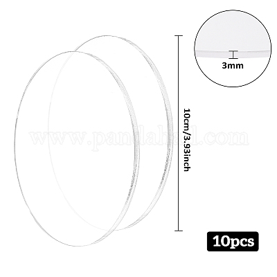 Benecreat 10 pièces disque de cercle acrylique transparent 3mm d