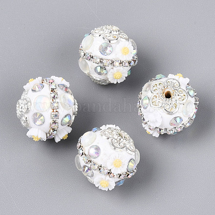 Handgefertigte Polymer Clay Strass Indonesien Perlen CLAY-N015-01-1