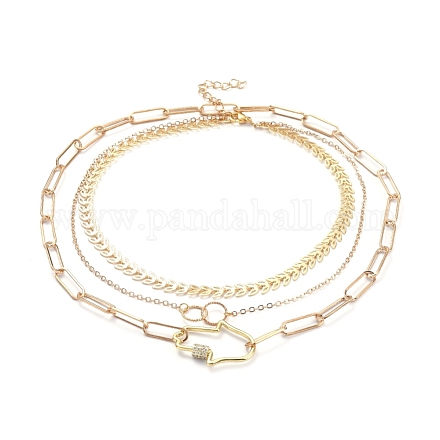 Double Layer Necklaces & Chain Necklaces Sets NJEW-JN02764-01-1
