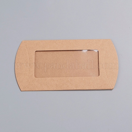 Boîte de bonbons d'oreiller en papier kraft CON-WH0070-97A-02-1