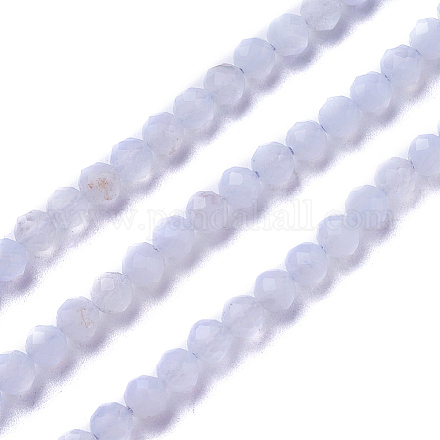 Chapelets de perles en agate avec dentelle bleue naturelle X-G-F619-03-3mm-1
