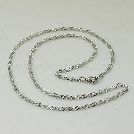 Valentines Day Gift for Him 304 Stainless Steel Necklace Men's Rope Chain Necklaces NJEW-H411-22-1