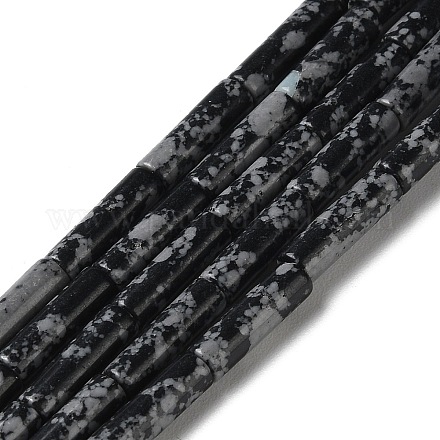 Synthetic Snowflake Obsidian Beads Strands G-D077-B02-1