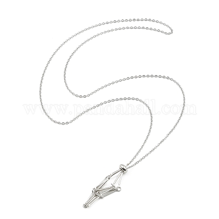 Изготовление ожерелья из латунного мешочка для самородка драгоценного камня NJEW-JN04369-01-1