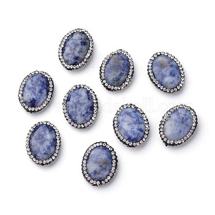 Perles de jaspe tache bleue naturelle G-S213-06-1