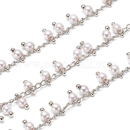 Chaînes de perles en laiton faites à la main de 3.28 pied X-CHC-I027-09P-1