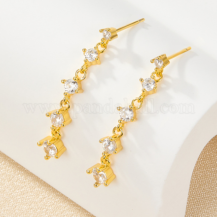 Orecchini a bottone in argento s925 con zirconi e design a nappa ML8666-4-1