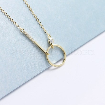 Кольцо 925 ожерелье из стерлингового серебра для женщин NJEW-BB72197-A-1