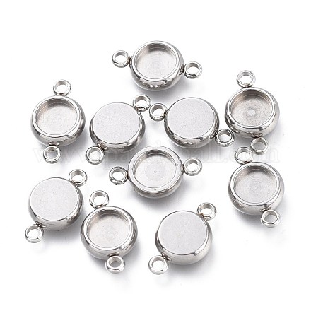 304 Stainless Steel Cabochon Connector Settings STAS-I161-03B-P-1
