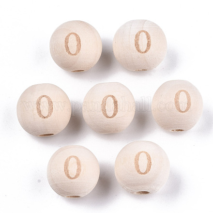 Perle europee di legno naturale non finito WOOD-S045-141A-0-1