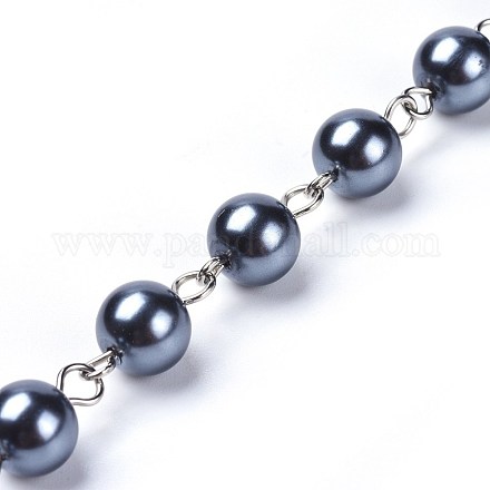 Handgemachte Perlenketten aus gefärbten Glasperlen AJEW-JB00485-03-1