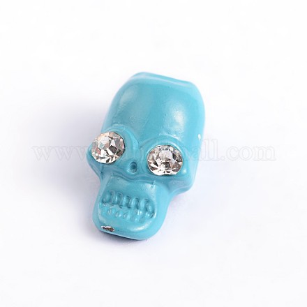 Skull Zinc Alloy Rhinestone Beads ALRI-AD-96251-1