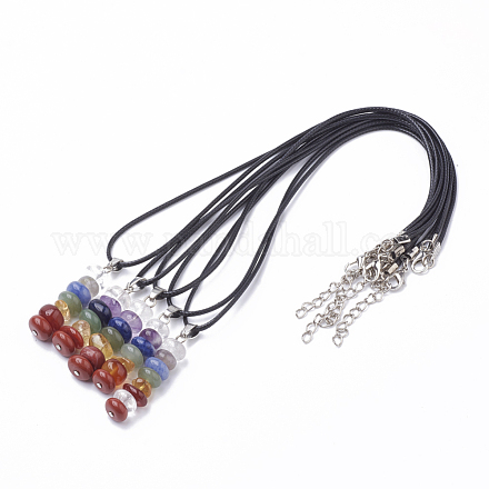 Natural & Synthetic Mixed Stone Pendant Necklaces G-Q989-002-1