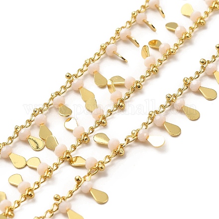 Chaînes de charme en forme de goutte de perles de verre CHC-A006-13G-02-1