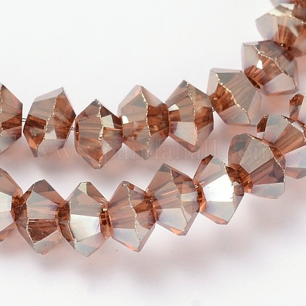 Full Rainbow Plated Faceted Bicone Glass Bead Strands EGLA-J099-FR03-1