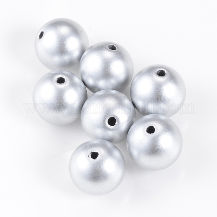 Perles acryliques peintes en aérosol de style mat X-ACRP-S669-20mm-01-1