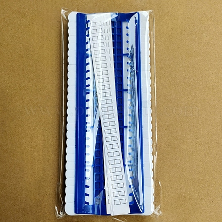 50ポジションプラスチック＆フォームフロス刺繡糸オーガナイザー  紙のステッカー付き  クロスステッチ糸刺繡フロスオーガナイザー用  ブルー  27.5x11.5x2.5cm AJEW-WH0171-62C-1