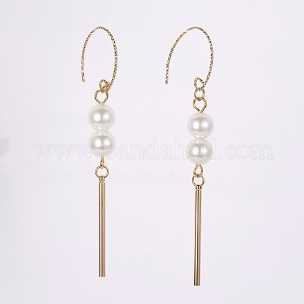 Boucles d'oreilles en perles de verre teint écologiques EJEW-JE03058-01-1