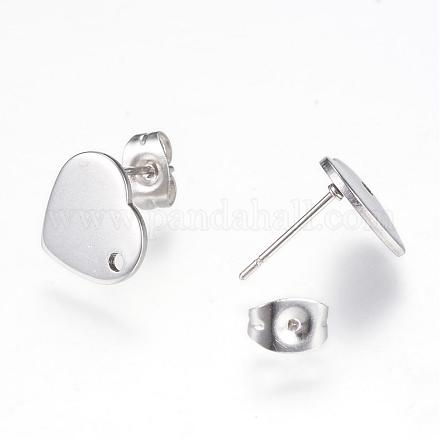 304 Stainless Steel Stud Earring Findings MAK-R012-07-1