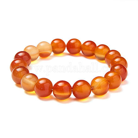 Bracelets extensibles en perles rondes en agate rouge naturelle sunnyclue BJEW-PH0001-10mm-16-1