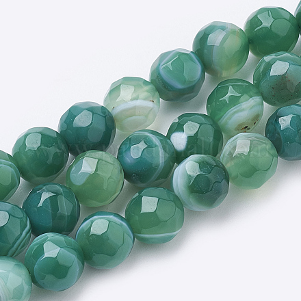 Chapelets de perles en agate à rayures naturelles/agates à bandes G-S281-51A-6mm-1