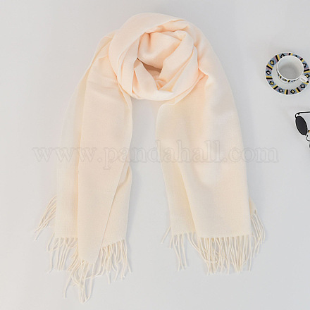 Женский длинный клетчатый шарф из полиэстера с имитацией кашемира и кисточками COHT-PW0001-34-22-1
