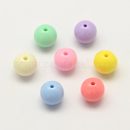 Bolas bubblegum redondos de acrílico opaco SACR-Q100-14mm-M091-1