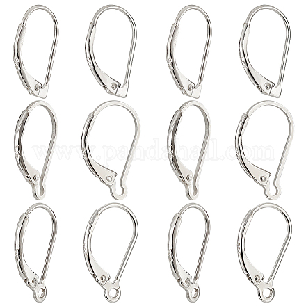 PandaHall Elite 12Pcs 3 Style Sterling Silver Leverback Earring Findings STER-PH0001-36-1