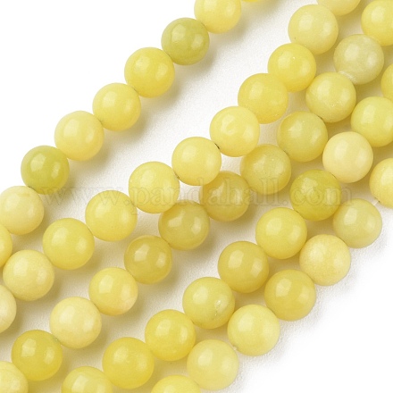 Natürliche Zitronen Jade Perlen Stränge G-G0003-C02-B-1