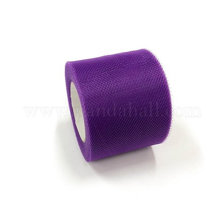 デコメッシュリボン  チュール生地  スカートを作るためのチュールロールスプールファブリック  青紫色  2インチ（5cm）  約25ヤード/ロール（22.86メートル/ロール） OCOR-P010-C-C27-1