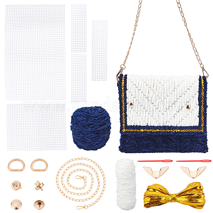 WADORN 24pcs Mesh Plastic Canvas Sheets Kit for Crochet Bag Making DIY-WH0304-255-1
