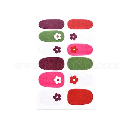 Pegatinas de calcomanías de uñas de cubierta completa de la serie de flores MRMJ-T109-WSZ496-1