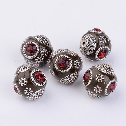 Round Handmade Indonesia Beads IPDL-F005-01AS-1