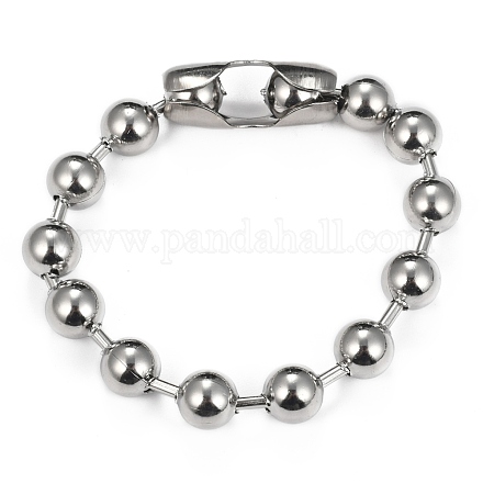304 pulseras de acero inoxidable de la cadena de bolas de acero X-BJEW-G618-03P-1
