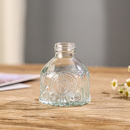 花用のミニガラス花瓶  テーブルデコレーション  透明  75x90mm PW-WG14692-06-1