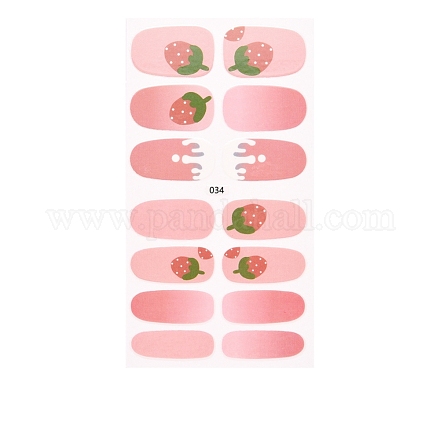 Vollflächige Erdbeerblumen-Nagelsticker MRMJ-T100-034-1