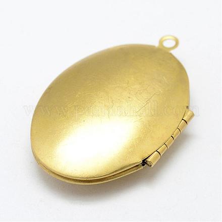 Brass Locket Pendants KK-P094-18-1