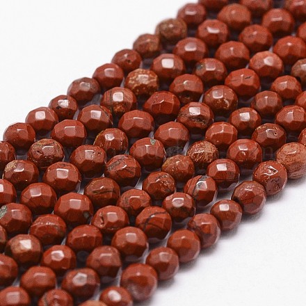 Rosso naturale perline di diaspro fili G-G736-30-4mm-1