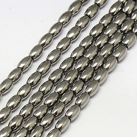 Chapelets de perles en hématite synthétique sans magnétiques G-J168-6x4mm-01-1