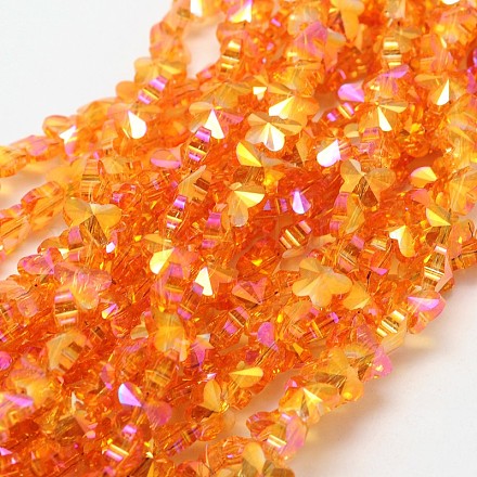Rainbow Plated Faceted Butterfly Electroplated Glass Bead Strands EGLA-F105-07A-1