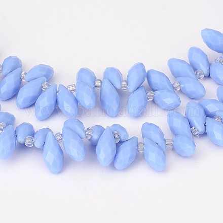 Faceted Drop Glass Bead Strands GLAA-J067-B04-1