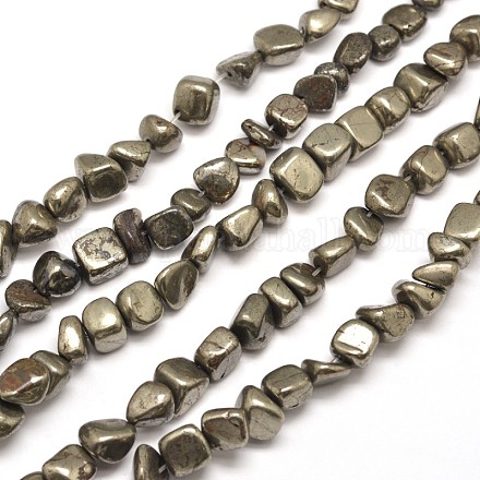 Pépites de pyrite naturelles perles brins X-G-I125-82-1