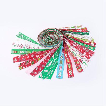 Gedrucktes Polyester-Grosgrainband für Weihnachten SRIB-X0002-01-1